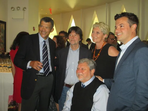 Mark Whitaker, Ken Burns, Marina Goldman and Matthew Justus with Artemis Joukowsky
